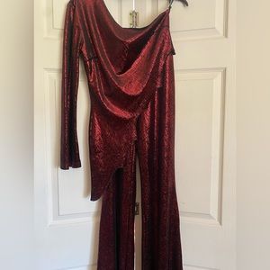 Tower USA Flashy Eccentric Red Two Piece Set